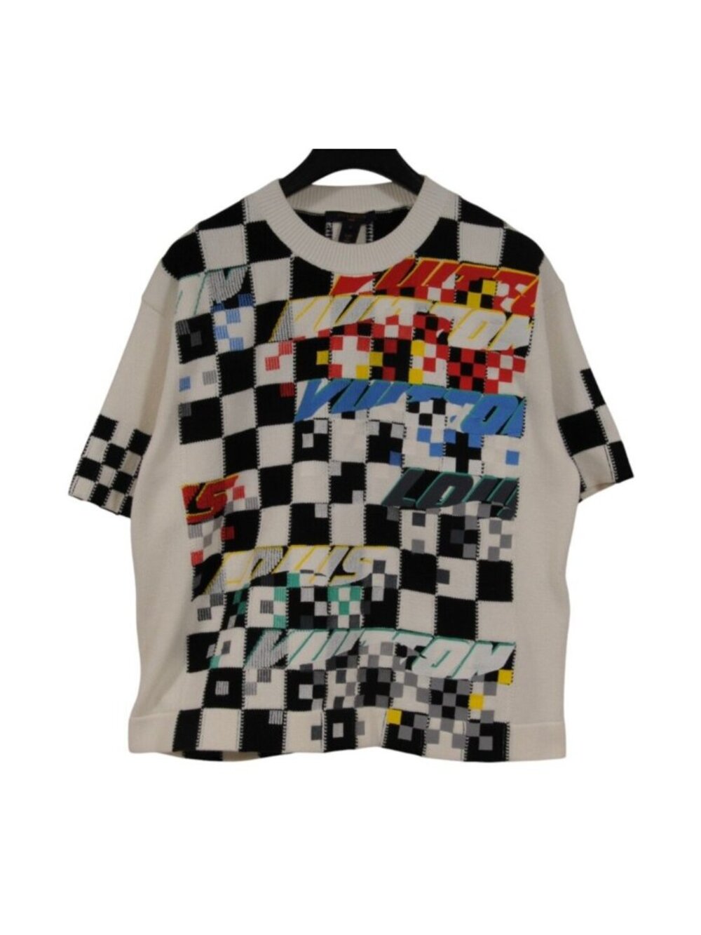Louis Vuitton Logo Race Car Knitted Crewneck Sweater Small White Black Red